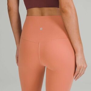 Lululemon align high rise pant double lined 25" nulu 4 pink savannah peach